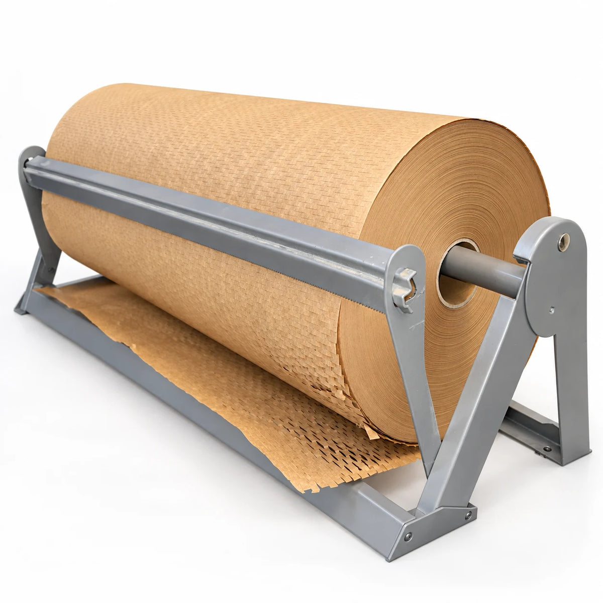 Rollo de papel kraft panal 50 cm x 250 m en dispensador