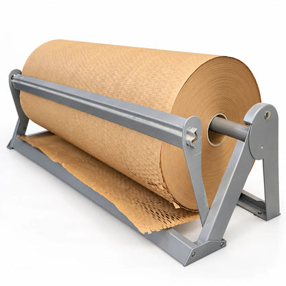 Rollo de papel kraft panal 50 cm x 250 m en dispensador