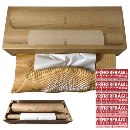 Rollo de Papel Acolchado de 51cm*50m y Papel Suave con Dispensador