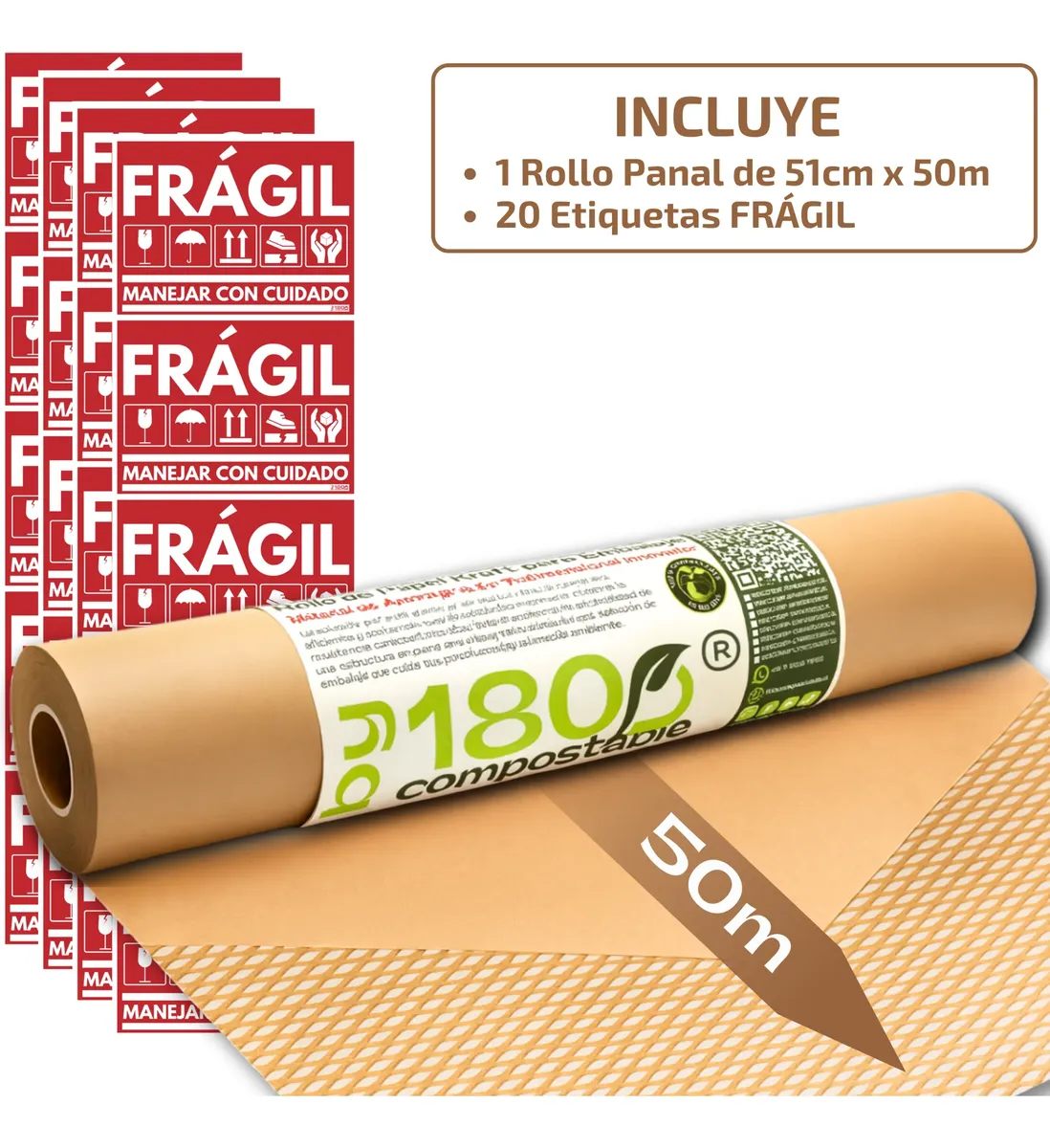 Rollo de Papel Panal de Abejas de 51cm*50m