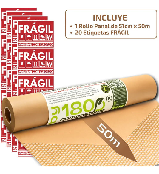 Rollo de Papel Panal de Abejas de 51cm*50m