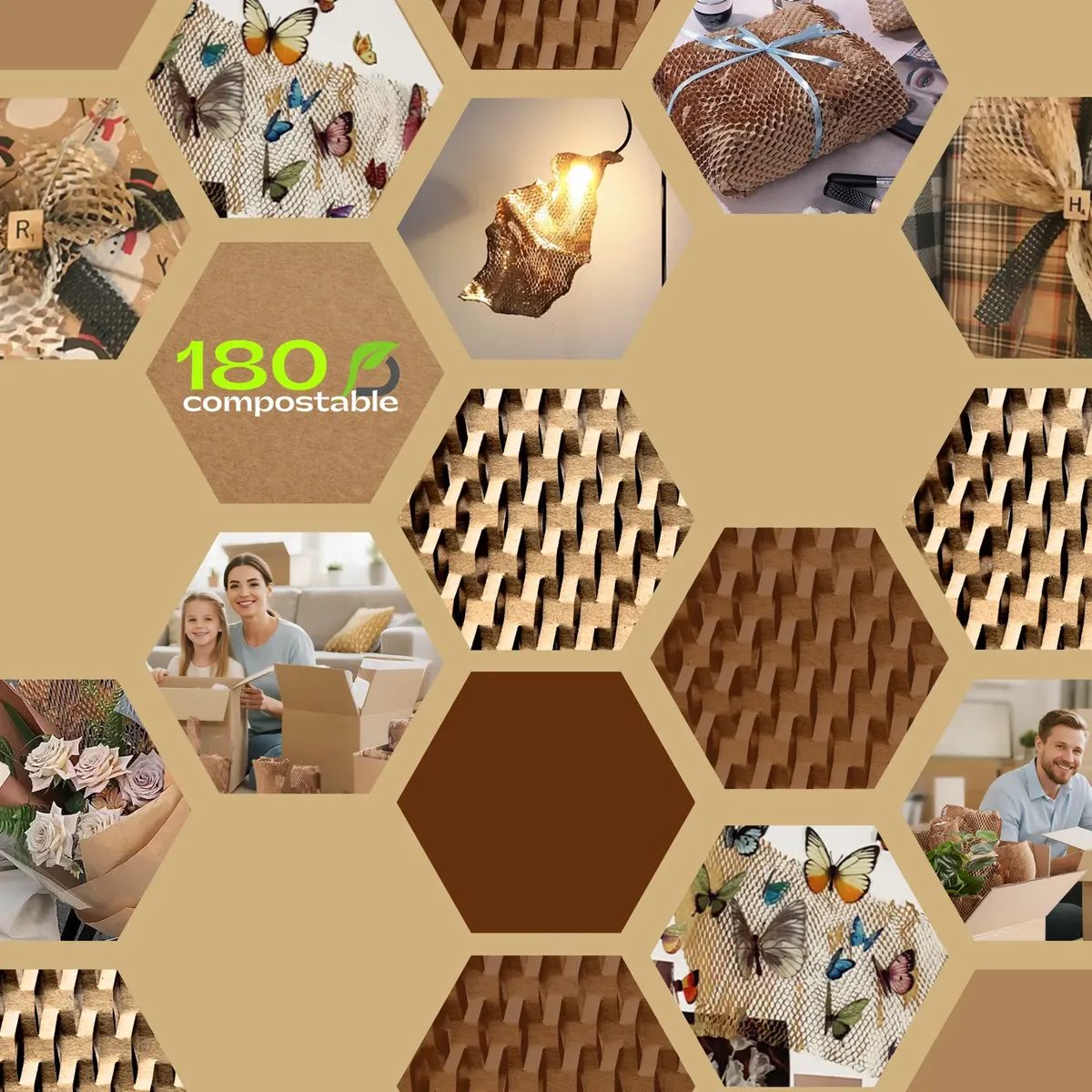 Rollo de Papel Panal de Abejas de 51cm × 50m - vista del producto 19
