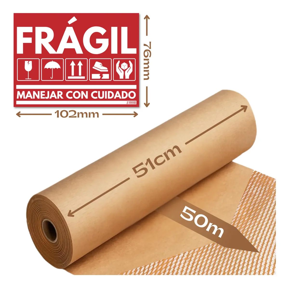 Rollo de Papel Panal de Abejas de 51cm*50m