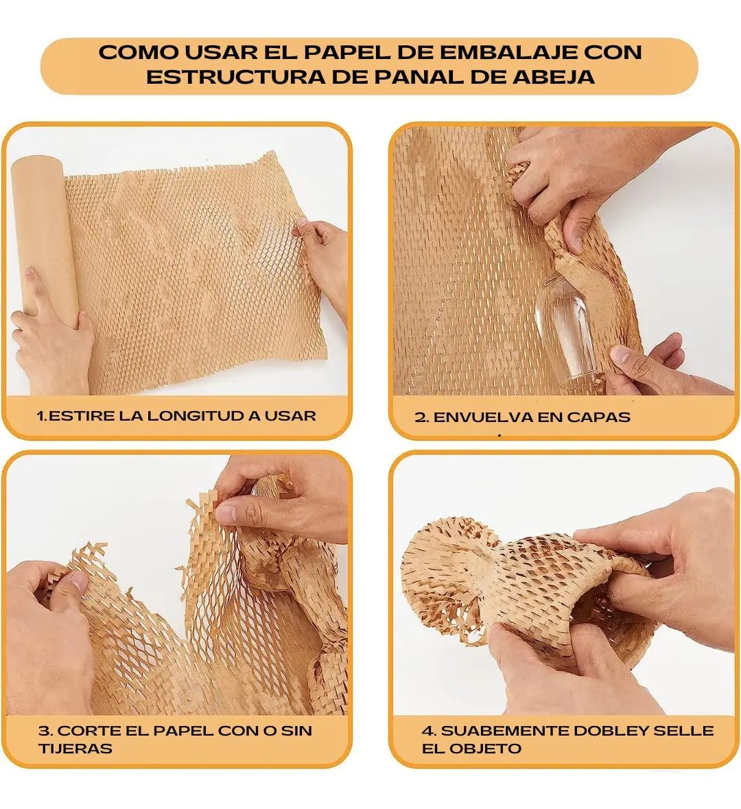Rollo de Papel Panal de Abejas de 51cm*50m