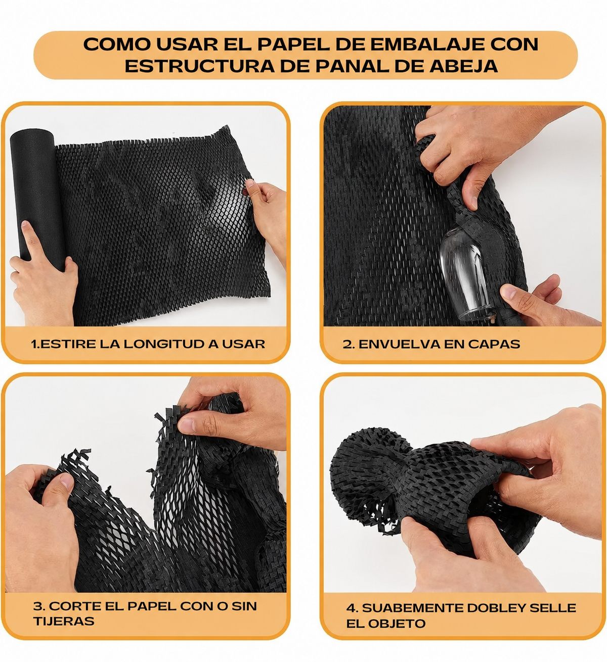 Rollo de Papel Panal de Abejas de 51cm*50m - Como Usar