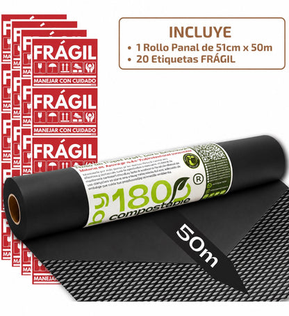 1 Rollo de Papel Panal de Abejas de 51cm*50m + 50 Stickers
