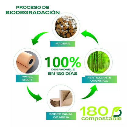 Pack de Sobres Acolchados Panal de Abejas de Papel Kraft para Envíos 100% Compostables - 180Compostable.cl